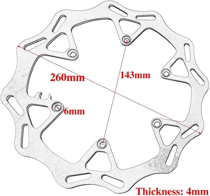 أقراص الفرامل الأمامية والخلفية للدراجات النارية 260 ملم لطرازات KTM XC XCF XCW SX SXF EXC EXCF 125 500 سي سي من عام 1994 إلى 2024 - Image 2